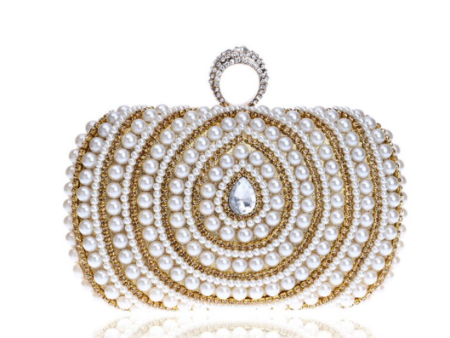 Finger Ring Pearl Gold Clutch Hot on Sale