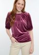 Ivy Jane Velvet Rouched Neck Top Online Hot Sale