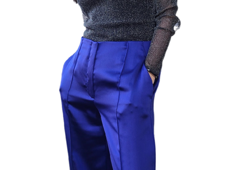 27491 Agatha Royal Blue Wide Leg Trouser Hot on Sale