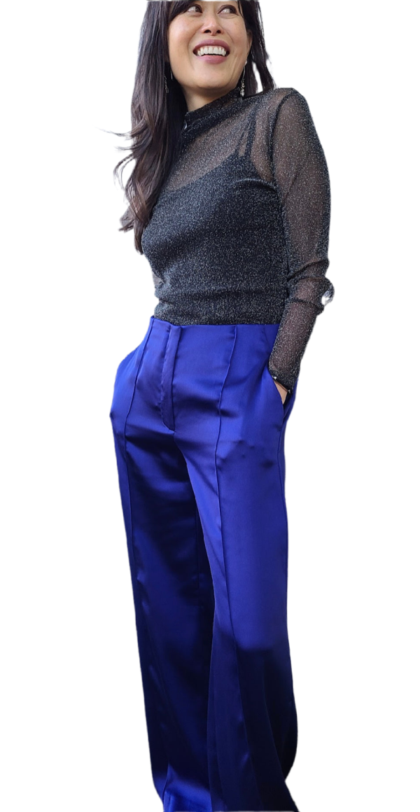 27491 Agatha Royal Blue Wide Leg Trouser Hot on Sale