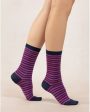 6472 Black Fuchsia Stripe Sock For Sale