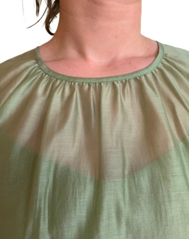 46282813 Lime Ruffle No Sleeve Top For Discount