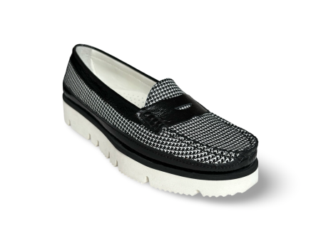 1451 Black White Houndstooth Loafer Online Hot Sale