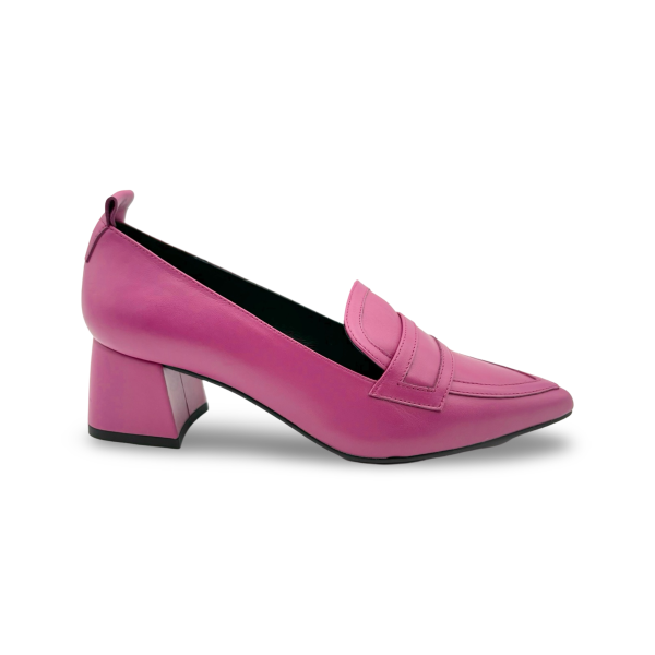 11079 Pink Leather Pump Online Sale