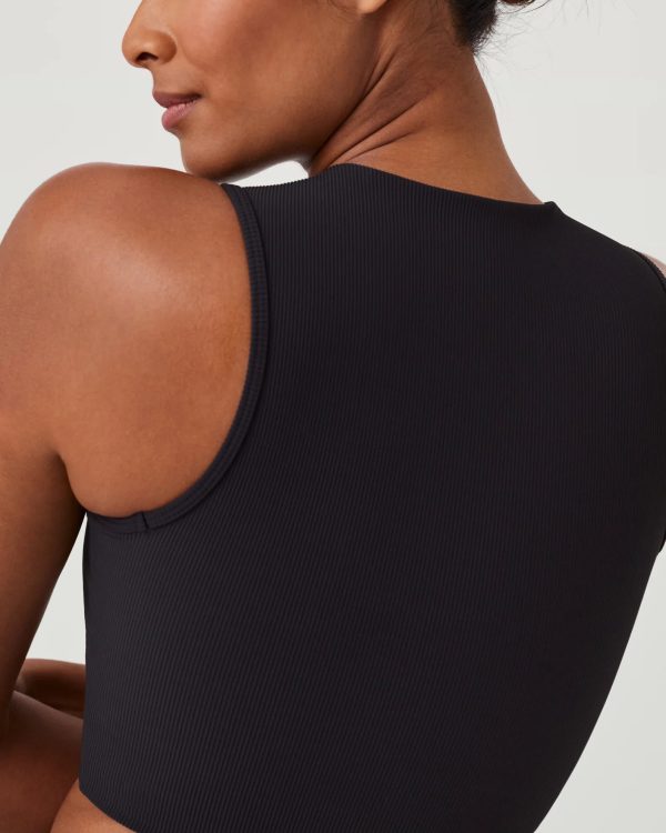 SPANX Contour Rib Mock Neck Crop Top Online now