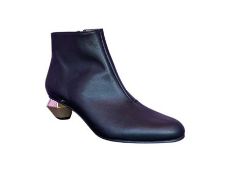 TONU Black Bootie With Gold Heel For Cheap