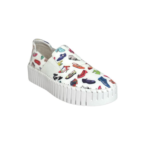 Becca White Shoe Print Slip On Fashion