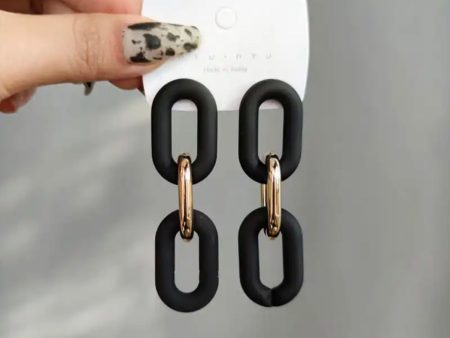 Double Down Black Earrings Fashion