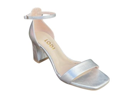 Locomi Silver Ankle Strap Sandal Cheap