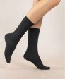 6488 Wool And Silk Jersey Socks Black Hot on Sale