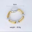 Metallic Glossy Irregular Elastic Bracelet Gold Silver Discount