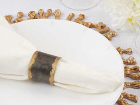 Gold Rim Galvanized Napkin Ring Online Hot Sale