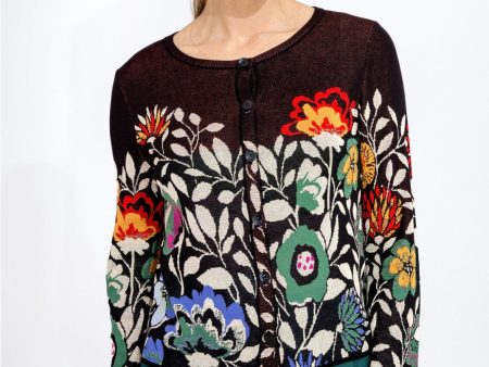 241524 Black Floral Cardigan on Sale