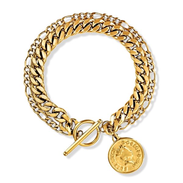 Ellie Vail - Sonnet Double Chain Toggle Coin Bracelet For Cheap