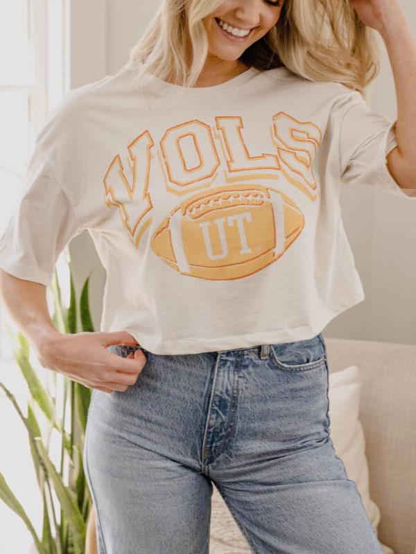 LivyLu TN Vols Wonka Football Crop Tee Supply