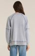 Z SUPPLY Easy V-Neck Knit Denim Sweatshirt on Sale