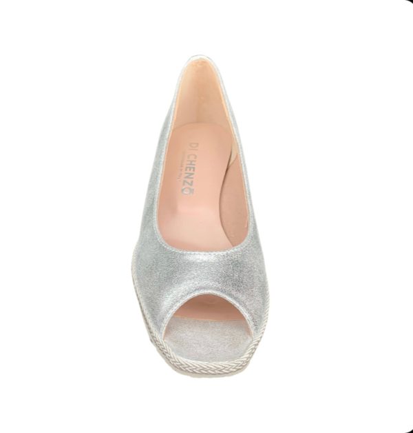 Emma Silver Leather Wedge Online now