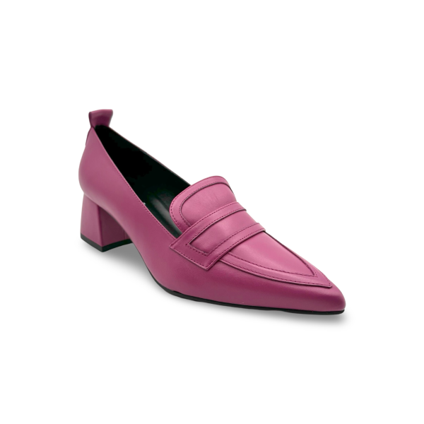 11079 Pink Leather Pump Online Sale