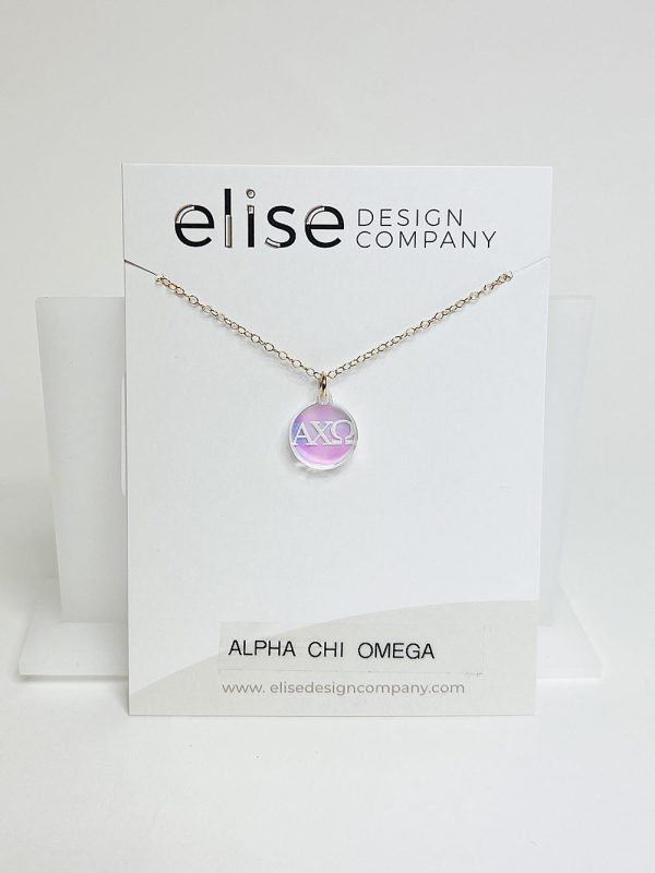 Iridescent Sorority House Necklace For Sale