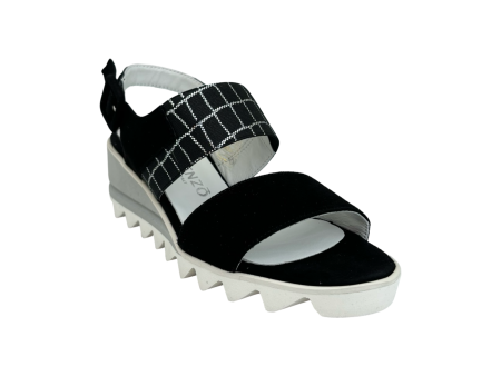 10849 Black Wedge Sandal on Sale