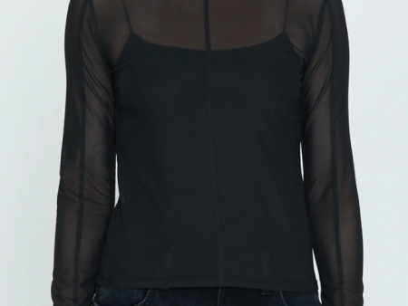 PISTOLA - Gwen Long Sleeve Mesh Top Hot on Sale