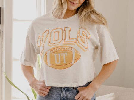 LivyLu TN Vols Wonka Football Crop Tee Supply