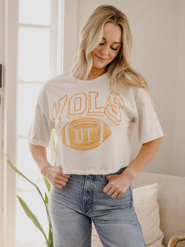 LivyLu TN Vols Wonka Football Crop Tee Supply