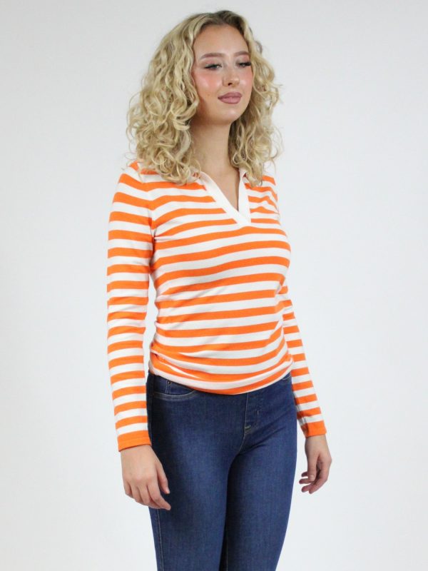 GBO Polo Long Sleeve Stripe Sweater For Cheap