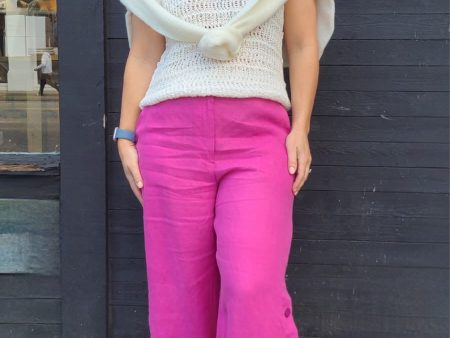 241473 Pink Linen Pant Online