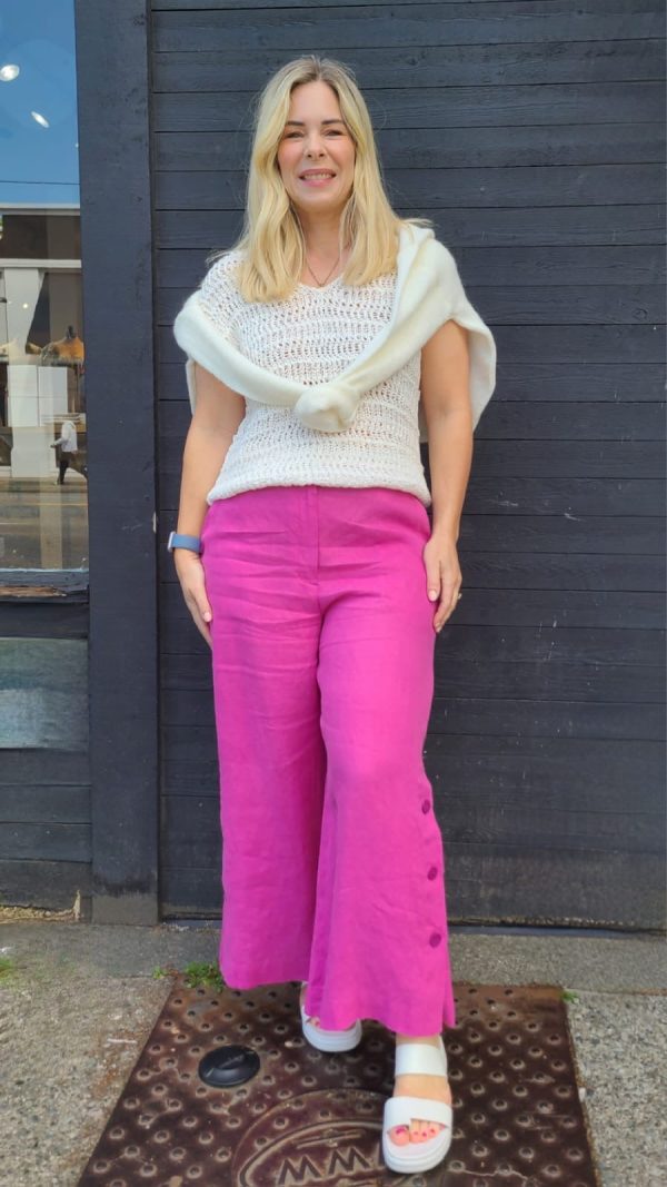 241473 Pink Linen Pant Online