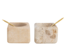 Marble Sandstone Pinch Pot with Brass Spoon Hot on Sale