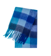 Blue Tartan Wool Blend Scarf For Discount