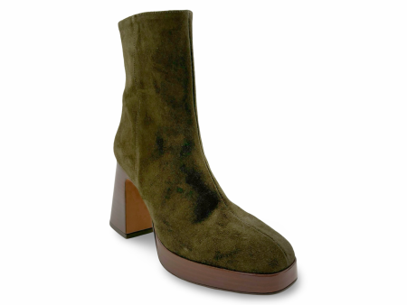 24604 Silmia Green Platform Boot Fashion