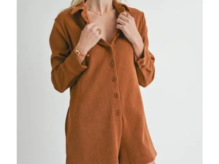 Artful Stretch Corduroy Romper Online Hot Sale