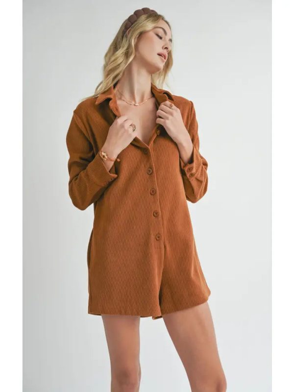 Artful Stretch Corduroy Romper Online Hot Sale