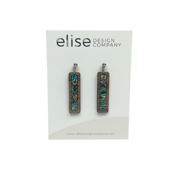 Abalone Slim Rectangle Earrings Sale