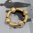 Metallic Glossy Chunky Elastic Bracelet Gold Online Sale