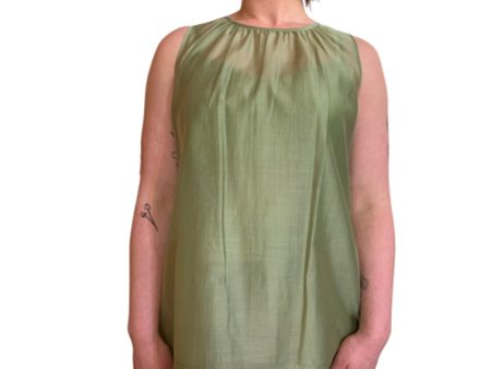 46282813 Lime Ruffle No Sleeve Top For Discount