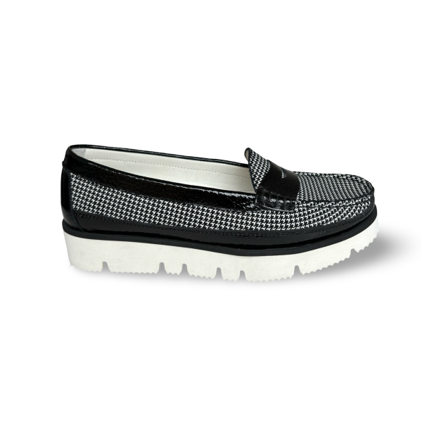 1451 Black White Houndstooth Loafer Online Hot Sale