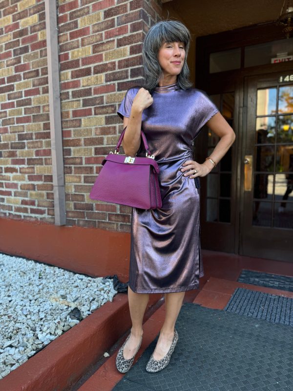 PH5178 Amethyst Stretch Metallic  Dress on Sale