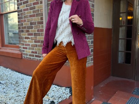 FP1118 Merlot Lux Cordoroy Revel Blazer Discount