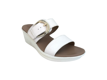 Rabia White Wedge Slide Sale