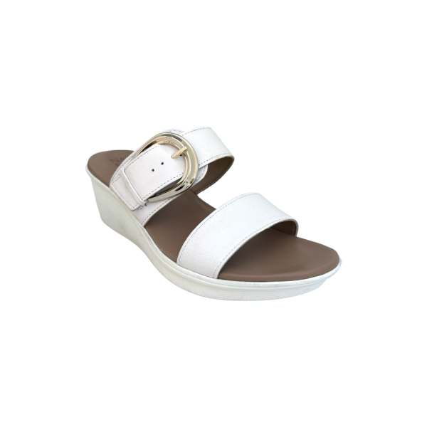 Rabia White Wedge Slide Sale