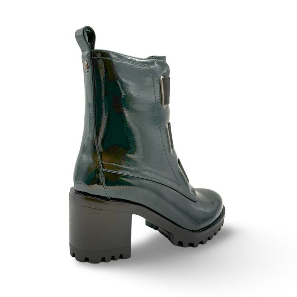 Believe WATERPROOF Vegan Dark Green Patent Boot Discount