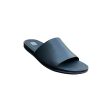 Gracie All Black Leather Pool Slide Online now