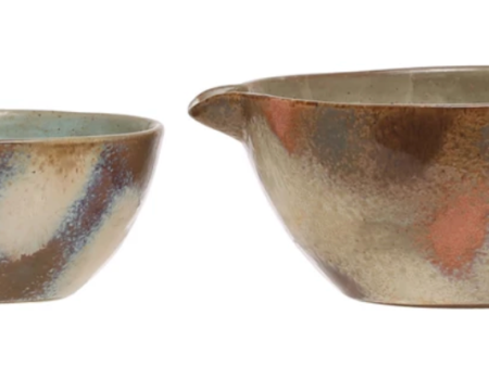 S 2 Stoneware Batter Bowls w  Spouts Online Sale