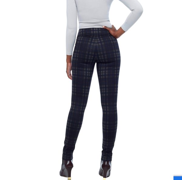 67587 Ponte Plaid Slim Leg Crop Pant Fashion