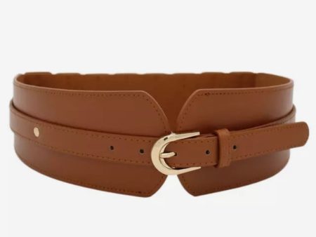 Wide Waist Belt Cognac For Discount