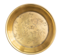 Metal Dish w  Etched Floral Design, Antique Brass Finish on Sale