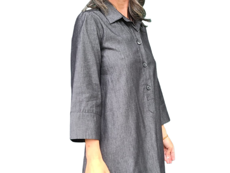 FP5183 Black Denim Flared Dress tunic Online